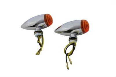 Wyatt Gatling Mini LED Bullet Amber Lens Marker Lamp Set - 1.5 Inch Decorative Signal Lights by Wyatt Gatling