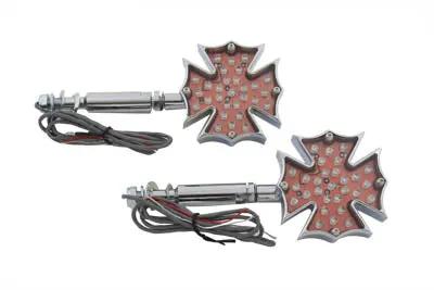 Wyatt Gatling Fireman Cross Turn Signal Set Long Stud – Decorative Show-Use Only by Wyatt Gatling