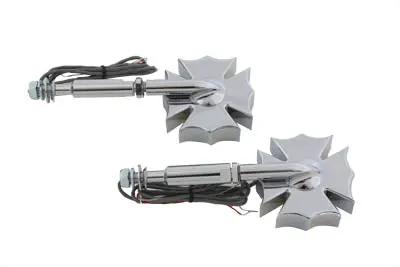 Wyatt Gatling Fireman Cross Turn Signal Set Long Stud – Decorative Show-Use Only by Wyatt Gatling