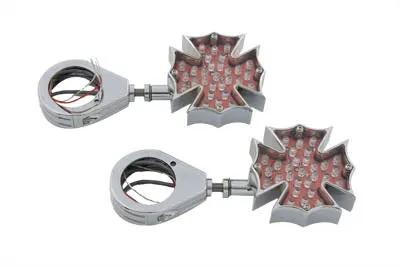 Wyatt Gatling Fireman Cross Turn Signal Set with 41mm Clamp Kit - Decorative Show Use Only by Wyatt Gatling