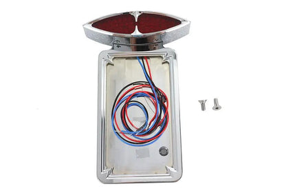 Wyatt Gatling Chrome Billet LED Tail Lamp and License Plate Vertical Side Kit - 9-3/8 Inch Height by Wyatt Gatling