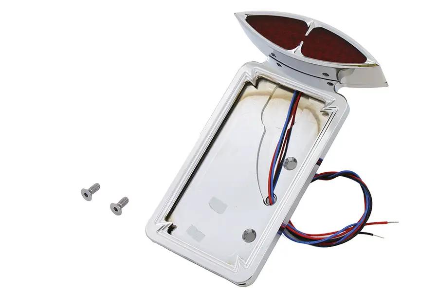 Wyatt Gatling Chrome Billet LED Tail Lamp and License Plate Vertical Side Kit - 9-3/8 Inch Height by Wyatt Gatling