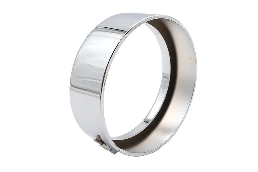 Wyatt Gatling 5-3/4 inch Chrome Frenched Headlamp Trim Ring for Harley Davidson FXSTB by Wyatt Gatling