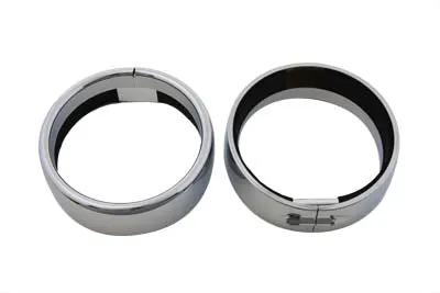 Wyatt Gatling Spotlamp Chrome Frenched Trim Ring Set for Harley Davidson FL Models by Wyatt Gatling