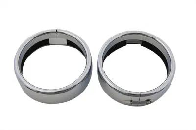 Wyatt Gatling Spotlamp Chrome Frenched Trim Ring Set for Harley Davidson FL Models by Wyatt Gatling