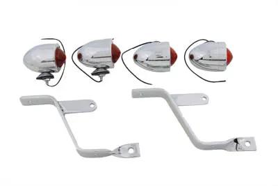 V-Twin Captain America Style Marker Lamp Kit with Red Lens by V-Twin