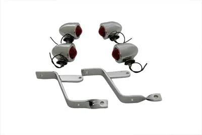 V-Twin Captain America Style Marker Lamp Kit with Red Lens by V-Twin