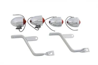 V-Twin Captain America Style Marker Lamp Kit with Red Lens by V-Twin