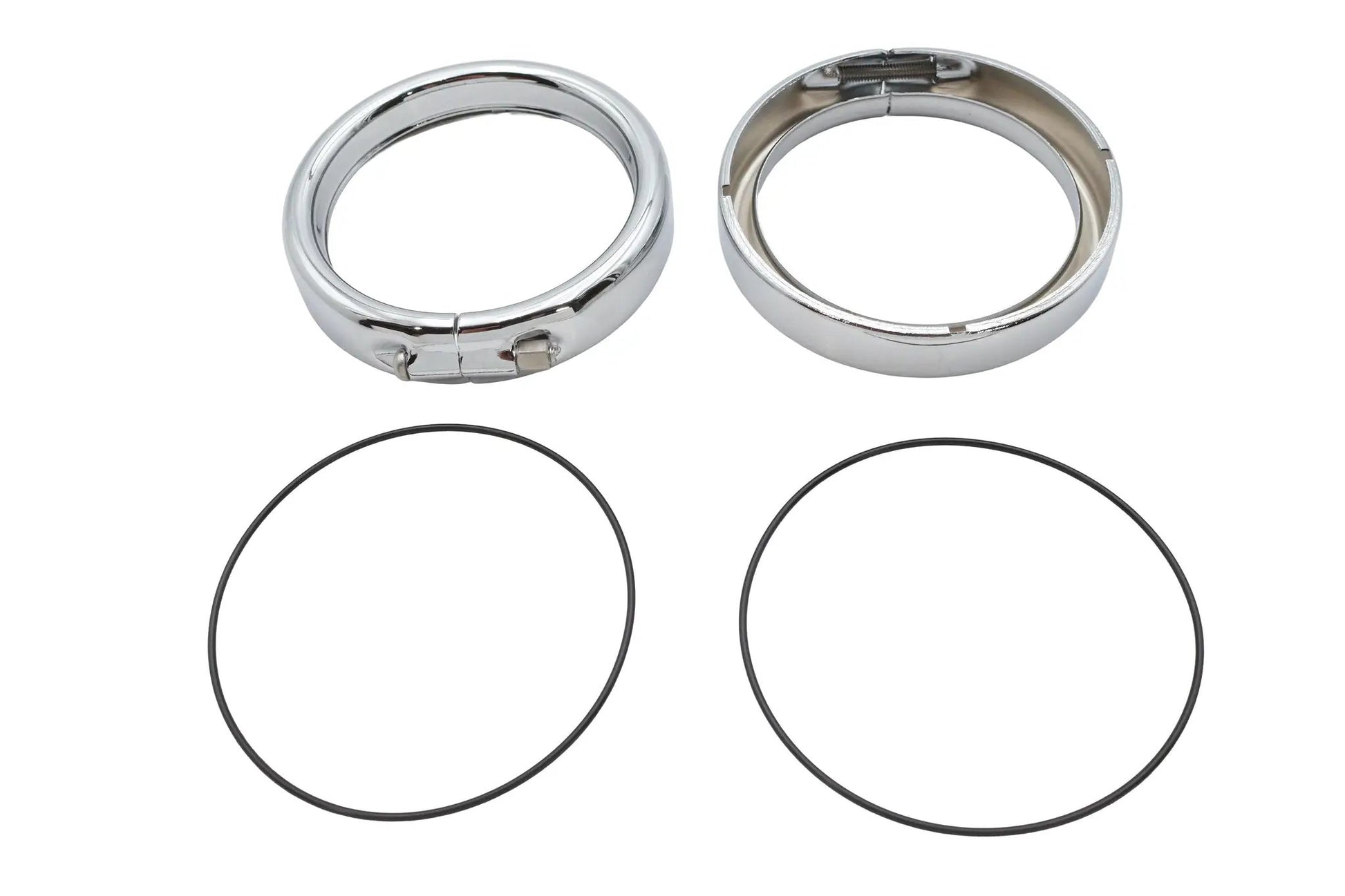 Wyatt Gatling 69740-01 Frenched Turn Signal Trim Ring Kit Chrome For Harley FLT by Wyatt Gatling