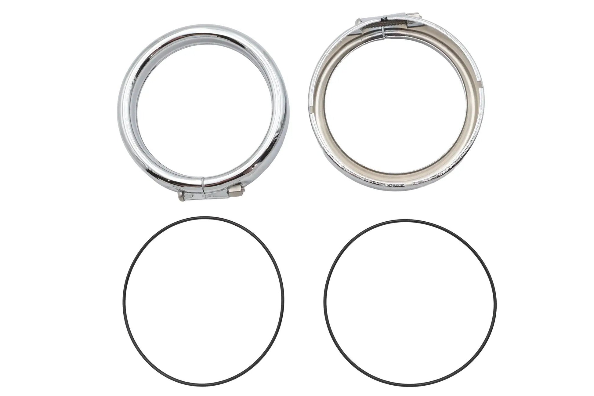Wyatt Gatling 69740-01 Frenched Turn Signal Trim Ring Kit Chrome For Harley FLT by Wyatt Gatling