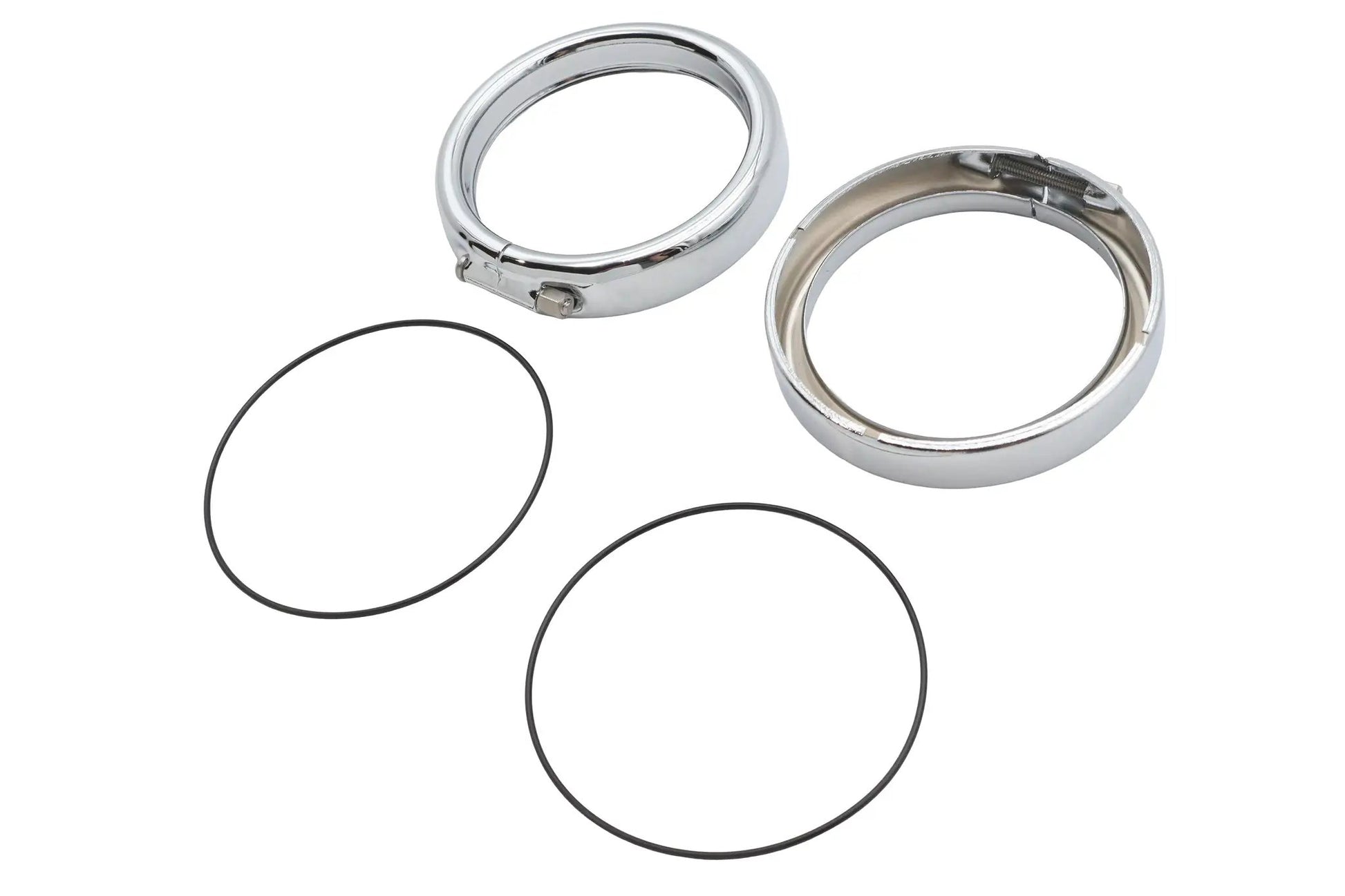 Wyatt Gatling 69740-01 Frenched Turn Signal Trim Ring Kit Chrome For Harley FLT by Wyatt Gatling