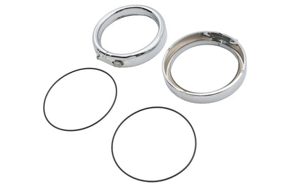 Wyatt Gatling 69740-01 Frenched Turn Signal Trim Ring Kit Chrome For Harley FLT by Wyatt Gatling