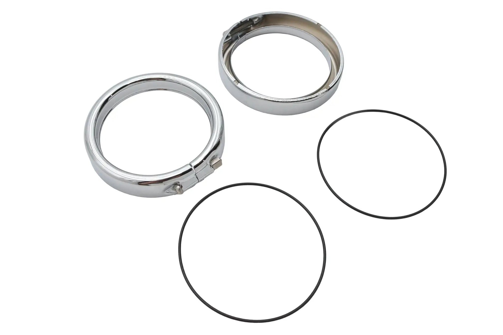Wyatt Gatling 69740-01 Frenched Turn Signal Trim Ring Kit Chrome For Harley FLT by Wyatt Gatling