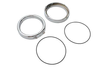 Wyatt Gatling 69740-01 Frenched Turn Signal Trim Ring Kit Chrome For Harley FLT by Wyatt Gatling