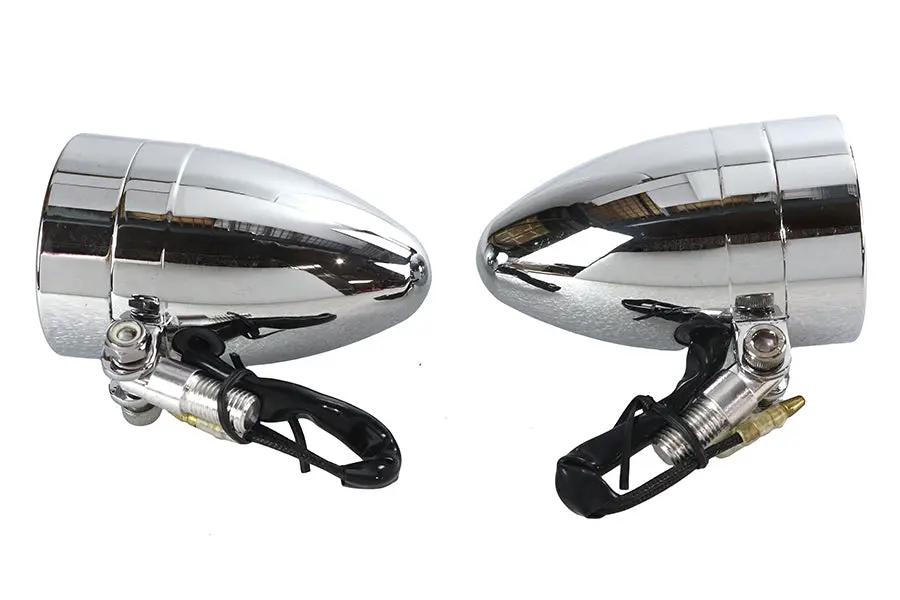 Wyatt Gatling Chrome Torpedo Marker Lamp Set with Clear Lens - Model 20-6054 by Wyatt Gatling