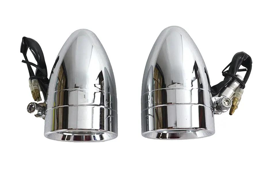 Wyatt Gatling Chrome Torpedo Marker Lamp Set with Clear Lens - Model 20-6054 by Wyatt Gatling