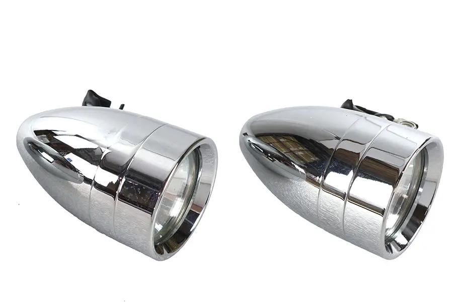 Wyatt Gatling Chrome Torpedo Marker Lamp Set with Clear Lens - Model 20-6054 by Wyatt Gatling