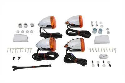 Wyatt Gatling Chrome Bullet Style Turn Signal Kit for Harley Davidson - Part 8-287 by Wyatt Gatling