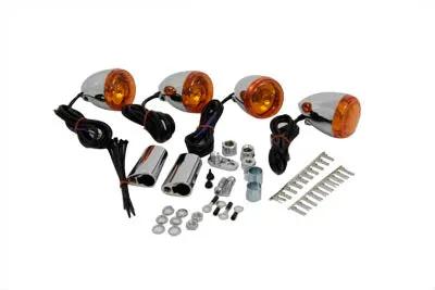 Wyatt Gatling Chrome Bullet Style Turn Signal Kit for Harley Davidson - Part 8-287 by Wyatt Gatling