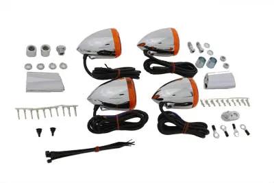 Wyatt Gatling Chrome Bullet Style Turn Signal Kit for Harley Davidson - Part 8-287 by Wyatt Gatling