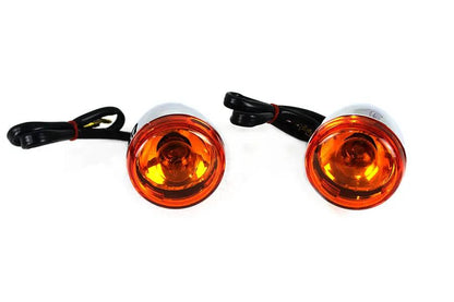 Wyatt Gatling Chrome Torpedo Style Rear Turn Signal Set for Harley Davidson FXSTD by Wyatt Gatling