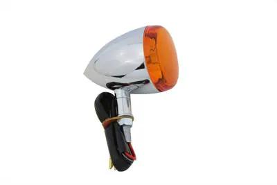 Wyatt Gatling Chrome Front Torpedo Style Turn Signal for Harley Davidson FXSTD (2001-2010) by Wyatt Gatling