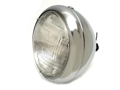 Wyatt Gatling Vintage 7 Inch Round Headlamp 12 Volt for Harley Davidson FL Models by Wyatt Gatling