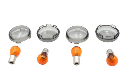 Wyatt Gatling Turn Signal Dome Style Lens Kit Smoked for Harley Davidson FXST (2000-2009) by Wyatt Gatling