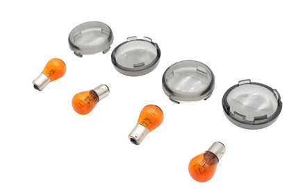Wyatt Gatling Turn Signal Dome Style Lens Kit Smoked for Harley Davidson FXST (2000-2009) by Wyatt Gatling