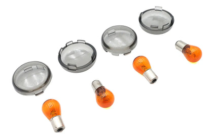 Wyatt Gatling Turn Signal Dome Style Lens Kit Smoked for Harley Davidson FXST (2000-2009) by Wyatt Gatling