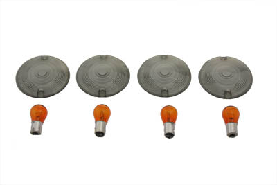Wyatt Gatling 12-0203 Flat-Style Smoked Turn Signal Lens Kit for Harley-Davidson FLST