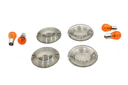 Wyatt Gatling 12-0203 Flat-Style Smoked Turn Signal Lens Kit for Harley-Davidson FLST