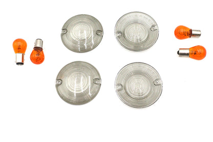 Wyatt Gatling 12-0203 Flat-Style Smoked Turn Signal Lens Kit for Harley-Davidson FLST