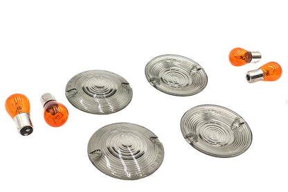 Wyatt Gatling 12-0203 Flat-Style Smoked Turn Signal Lens Kit for Harley-Davidson FLST