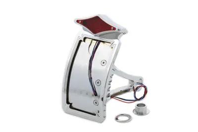 V-Twin Diamond LED Tail Lamp Assembly with Vertical Curved Style - 12 Volt Side Mount Lamp for Motorcycle by V-Twin