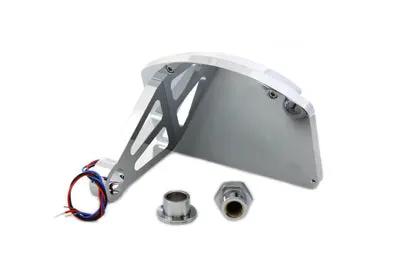 V-Twin Chrome LED Slice Tail Lamp Assembly with Side Mount Horizontal Plate Frame for 5/8 Inch Axle Nut by V-Twin