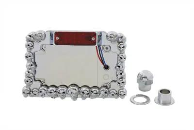 V-Twin Chrome Skull Type Tail Lamp Assembly with Side Mount Horizontal Skull Plate Frame - Part #08712 by V-Twin
