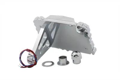 V-Twin Chrome Skull Type Tail Lamp Assembly with Side Mount Horizontal Skull Plate Frame - Part #08712 by V-Twin