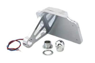 V-Twin Chrome Mini Rectangular LED Tail Lamp Assembly with Side Mount Plate for 5/8 Inch Axle Nut by V-Twin