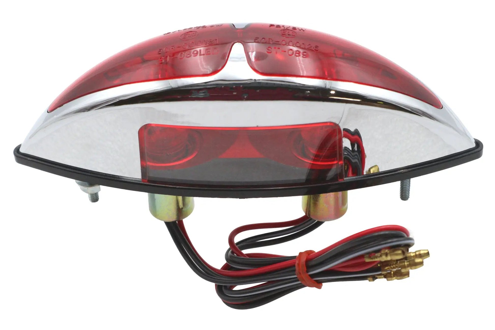 Wyatt Gatling 20-6567-AE Chrome ABS Big Eye Red Lens Tail Lamp - Show or Decorative Use Only by Wyatt Gatling