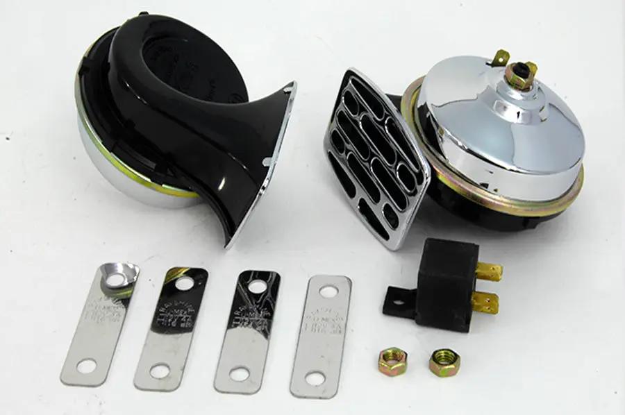 Wyatt Gatling Chrome 12 Volt Twin Horn Set - 107 Decibels with Mounting Hardware by Wyatt Gatling