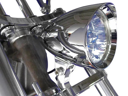 Wyatt Gatling 4-1/2 Inch Round Chrome Billet Headlamp - Show or Decorative Use Only by Wyatt Gatling