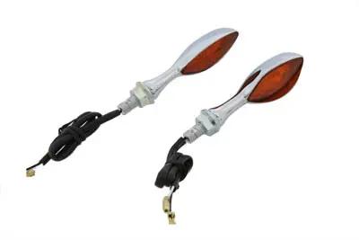 Wyatt Gatling Chrome Eagle Eye Amber Marker Lamp Set - 2-3/4 Inch Show/Decorative Use Only by Wyatt Gatling