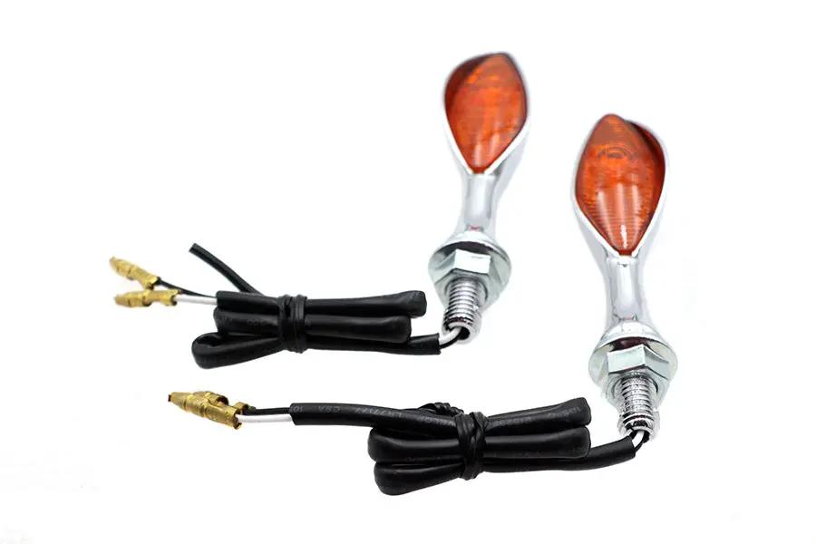 Wyatt Gatling Chrome Eagle Eye Amber Marker Lamp Set - 2-3/4 Inch Show/Decorative Use Only by Wyatt Gatling