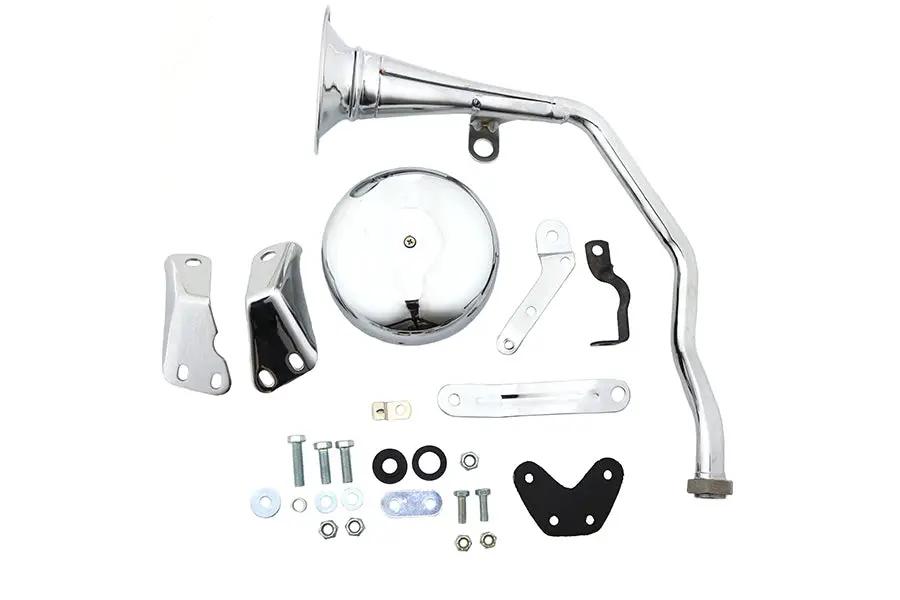 Wyatt Gatling Trumpet Style 6 Volt Chrome Horn Kit for Harley Davidson FL Models by Wyatt Gatling