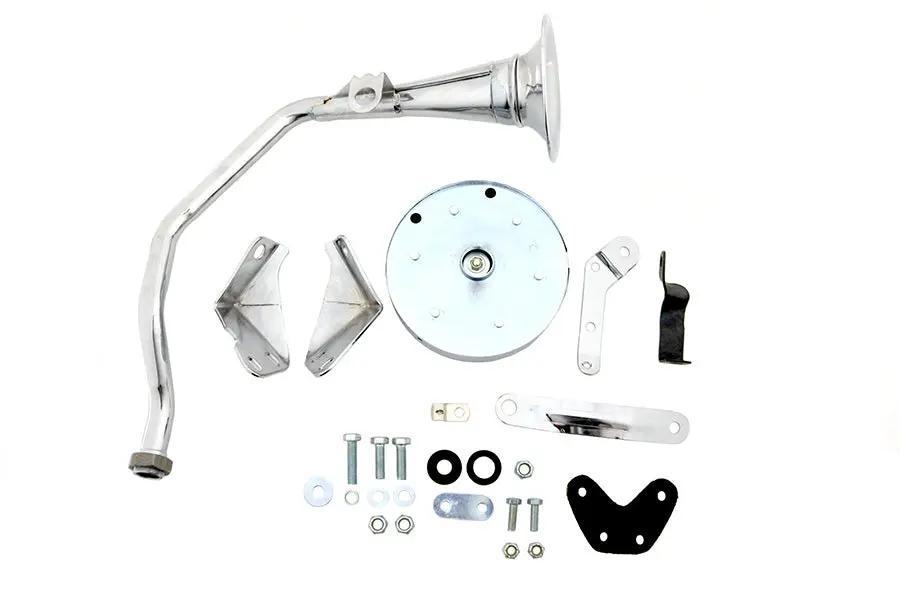 Wyatt Gatling Trumpet Style 6 Volt Chrome Horn Kit for Harley Davidson FL Models by Wyatt Gatling