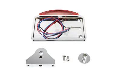 V-Twin Chrome LED Slice Style Tail Lamp Assembly with Side Mount Horizontal Plate Frame by V-Twin