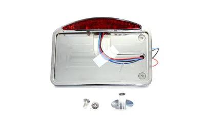 V-Twin Chrome LED Slice Style Tail Lamp Assembly with Side Mount Horizontal Plate Frame by V-Twin