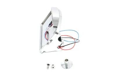 V-Twin Chrome LED Slice Style Tail Lamp Assembly with Side Mount Horizontal Plate Frame by V-Twin