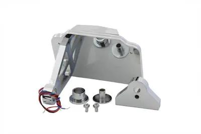V-Twin Chrome Plain Style Tail Lamp Assembly – Mini Rectangular LED with Side Mount Plate Frame by V-Twin